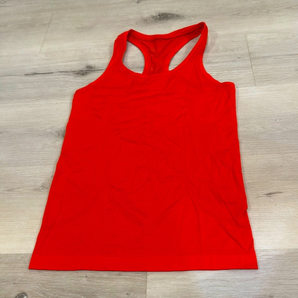 Lululemon Athletica Orange Fitted Sleeveless Tank Top